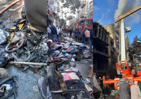 كشف سبب حريق محلات التوفيقية بالقاهرة