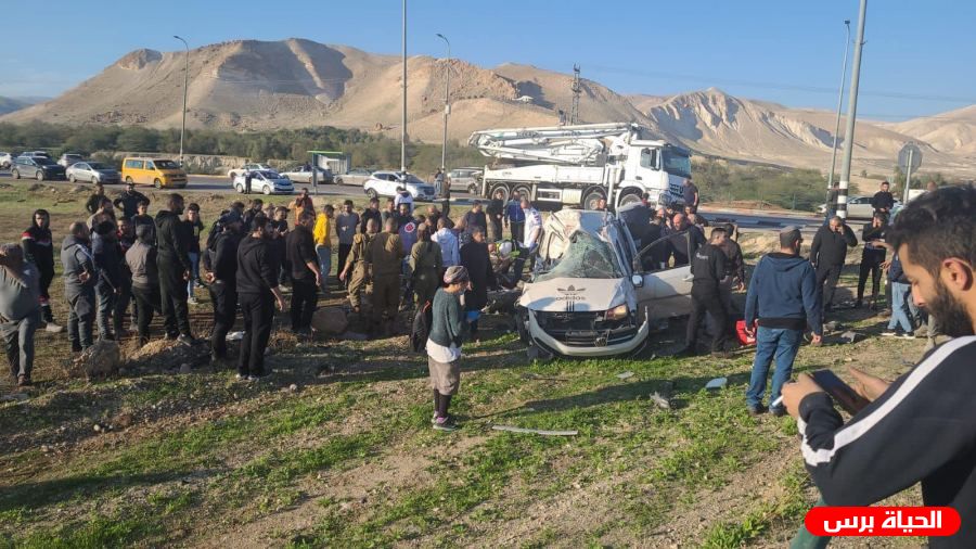 محدث/ وفاة ثمانية فلسطينيين بحادث سير قرب قرية فصايل شمال أريحا