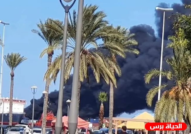 فيديو .. الجيش الليبي يدمر سفينة تركية في طرابلس