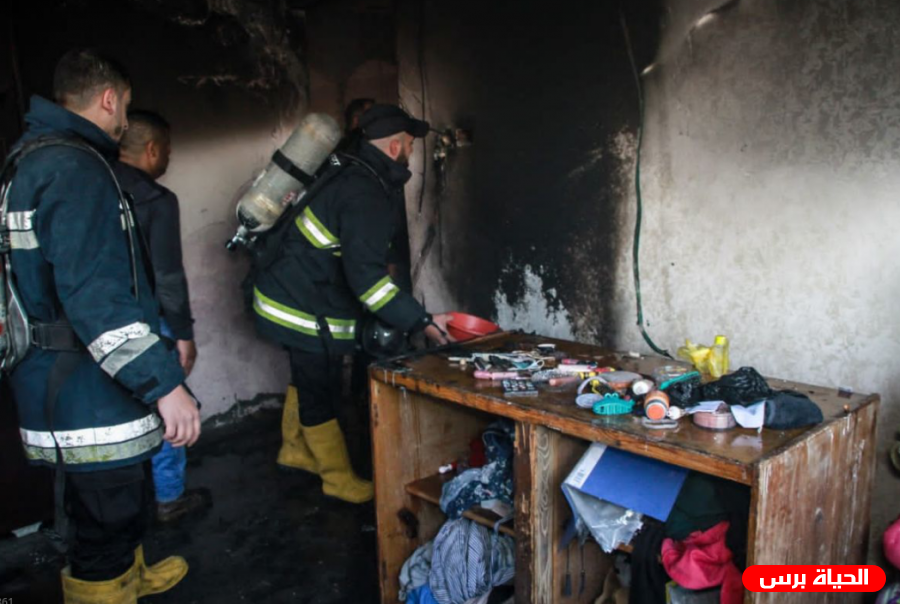 إخماد حريق إندلع في منزل شمال قطاع غزة