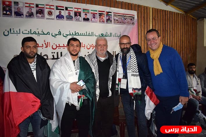 استقبال فصائلي وجماهيري وكشفي ضخم للاعبين الدوليين المناهضين للتطبيع في برج البراجنة 