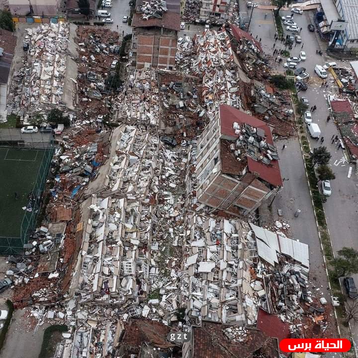 صور جوية تظهر آثار زلزال كهرمان مرعش التركية