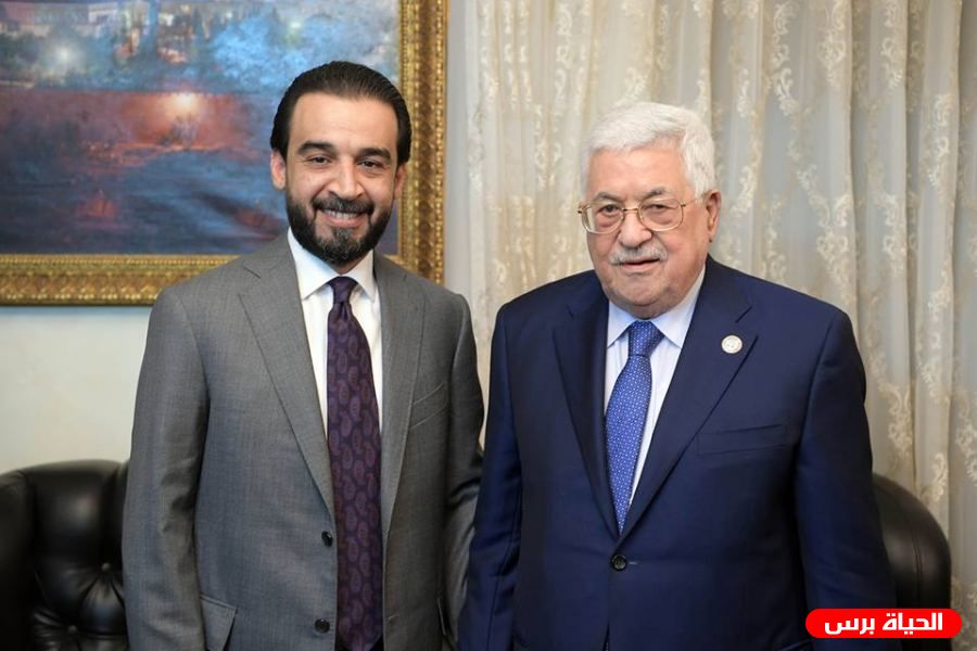 الرئيس عباس يستقبل رئيس البرلمان العراقي
