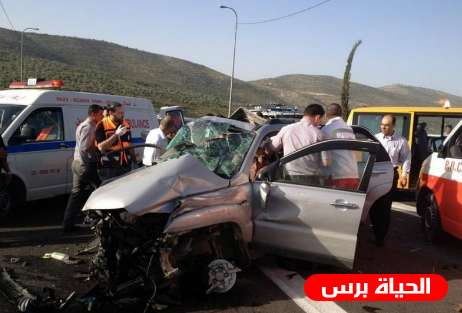 إصابة مواطنين بحادث قرب رام الله