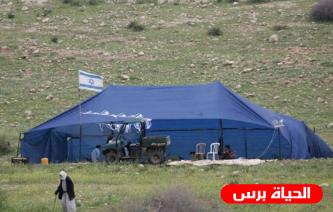 مستوطنون ينصبون خيمة قرب دوار حارس 
