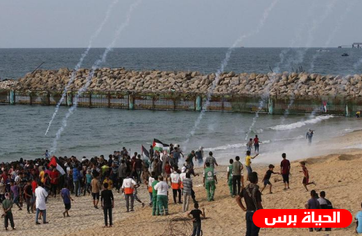 إصابات بالاختناق عقب قمع الاحتلال مسيرة سلمية قبالة شاطئ السودانية