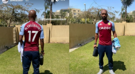 صور .. شيكابالا يرتدي قميص أستون فيلا الإنجليزي