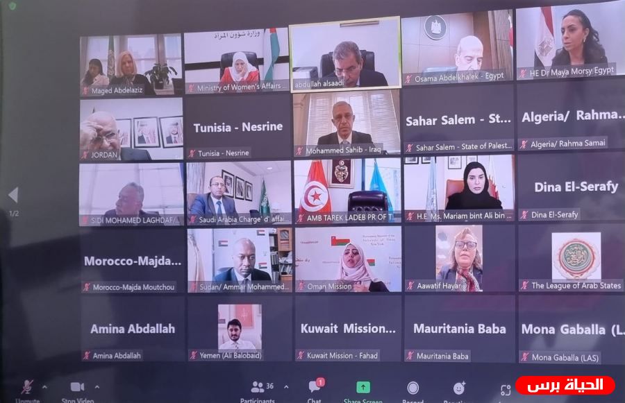 فلسطين تشارك في اجتماع رؤوساء الوفود العربية المشاركة في أعمال الدورة 66 للجنة وضع المرأة