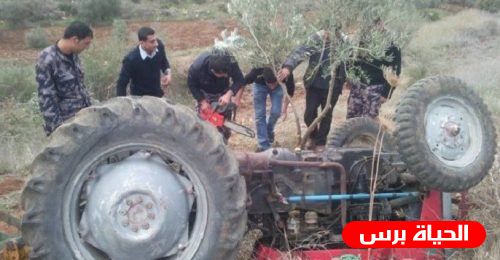 مصرع مواطن جراء انقلاب جرار زراعي جنوب جنين