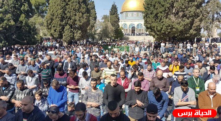 40 ألفا يؤدون صلاة الجمعة في رحاب الأقصى