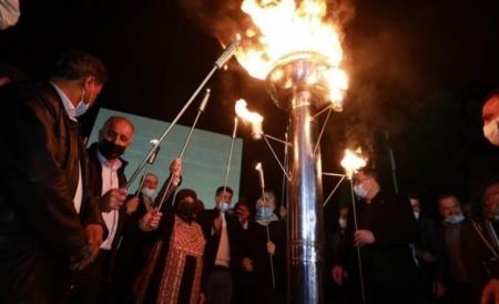 إيقاد شعلة انطلاق فعاليات يوم الأسير في طوباس