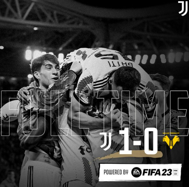 Juventus won 1-0 against Verona