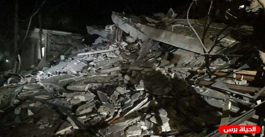 الطيران الحربي الإسرائيلي يدمر عمارة سكنية غرب مدينة غزة
