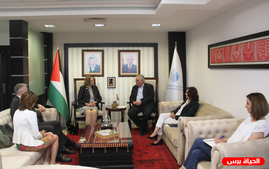 غنيم يطلع السفيرة شفايتزر على وضع قطاع المياه الفلسطيني