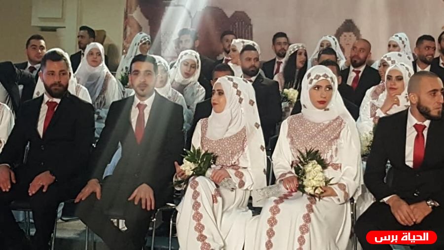 عرس جماعي لـ 90 عريسا فلسطينيا وسوريا في دمشق