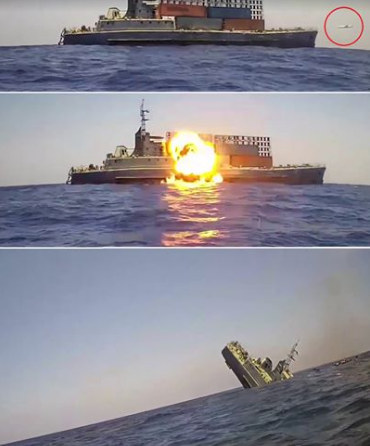 مصر: تدمير واغراق سفينة إنزال دبابات بصاروخ واحد