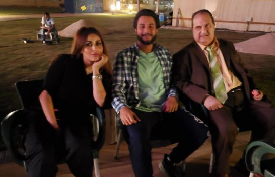 ندى الكامل تنشر صور مع الفيشاوي من موقع تصوير 30 مارس