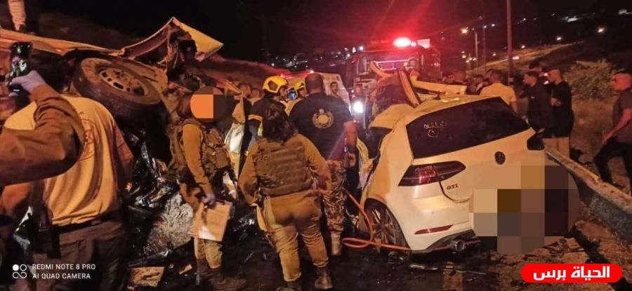 وفاة 4 مواطنين في حادث سير على طريق حلحول شمال الخليل 
