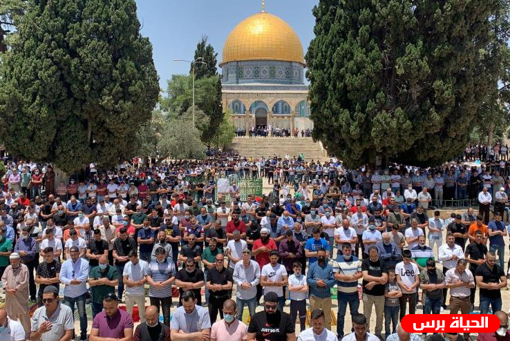 55 ألف مصلٍ يؤدون صلاة الجمعة في الأقصى