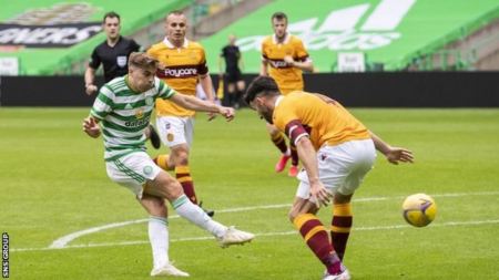 James Forrest's first objective of the period set Celtic while in transit to triumph