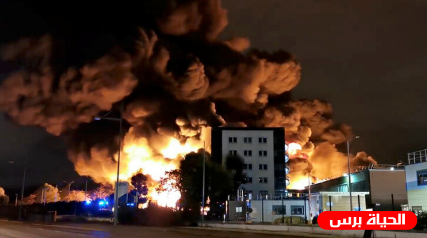 فرنسا : حريق كبير في مصنع للمواد الكيميائية