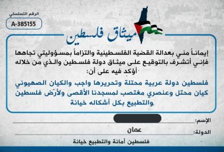 More than 900,000 people opposed to normalization with Israel sign the “Palestine Charter” launched by Emirati activists