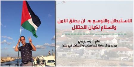 الاستيطان والتوسع به لن يحقق الأمن والسلام لكيان الاحتلال بقلم د. وسيم وني