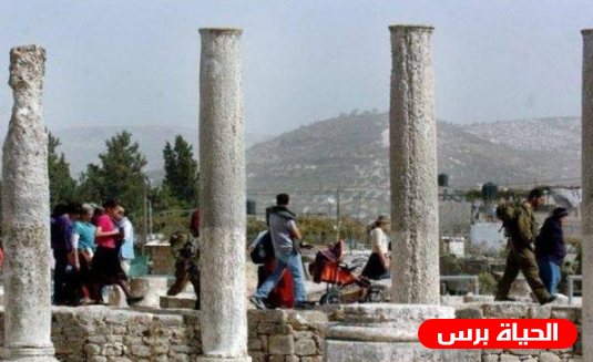مستوطنون يقتحمون الموقع الأثري في سبسطية شمال نابلس
