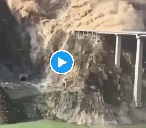 فيديو انهيار جسر الصين 