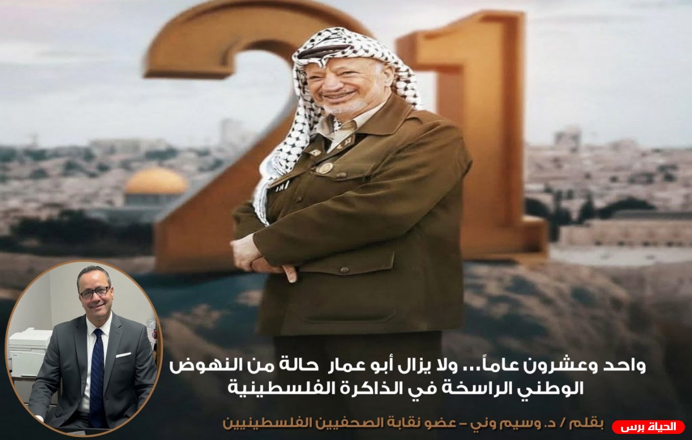 واحد وعشرون عاماً… ولا يزال أبو عمار حالة من النهوض الوطني الراسخة في الذاكرة الفلسطينية…بقلم د. وسيم وني 